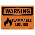 Signmission Safety Sign, OSHA WARNING, 18" Height, 24" Width, Flammable Liquids, Landscape, D-1824-L-12617 OS-WS-D-1824-L-12617